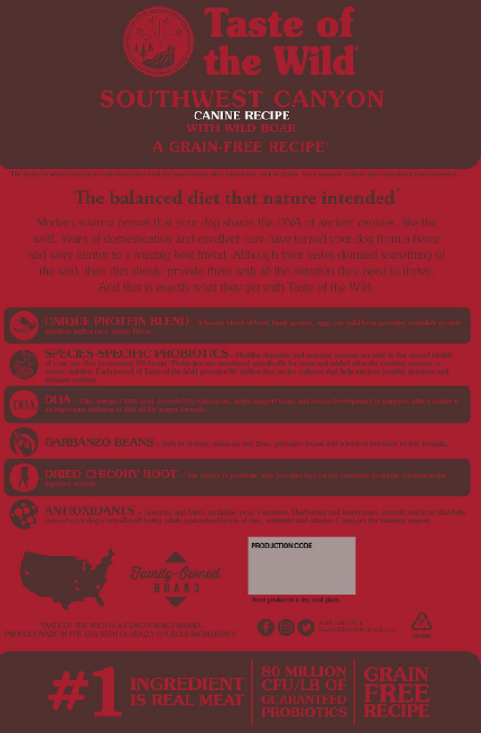 Taste Of The Wild Southwest Canyon Grain-Free Dry Dog Food