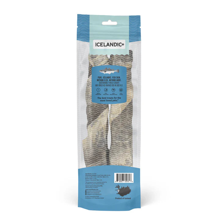 Icelandic+ Cod Skin Long 10 in Chew Sticks for Dogs 2 pk