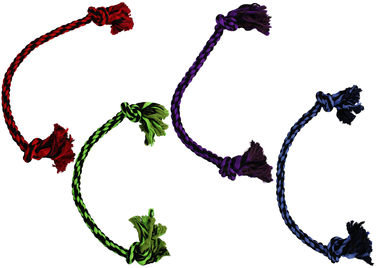Incredipet Jumbo 2-Knot Rope Dog Toy, Assorted 48 in