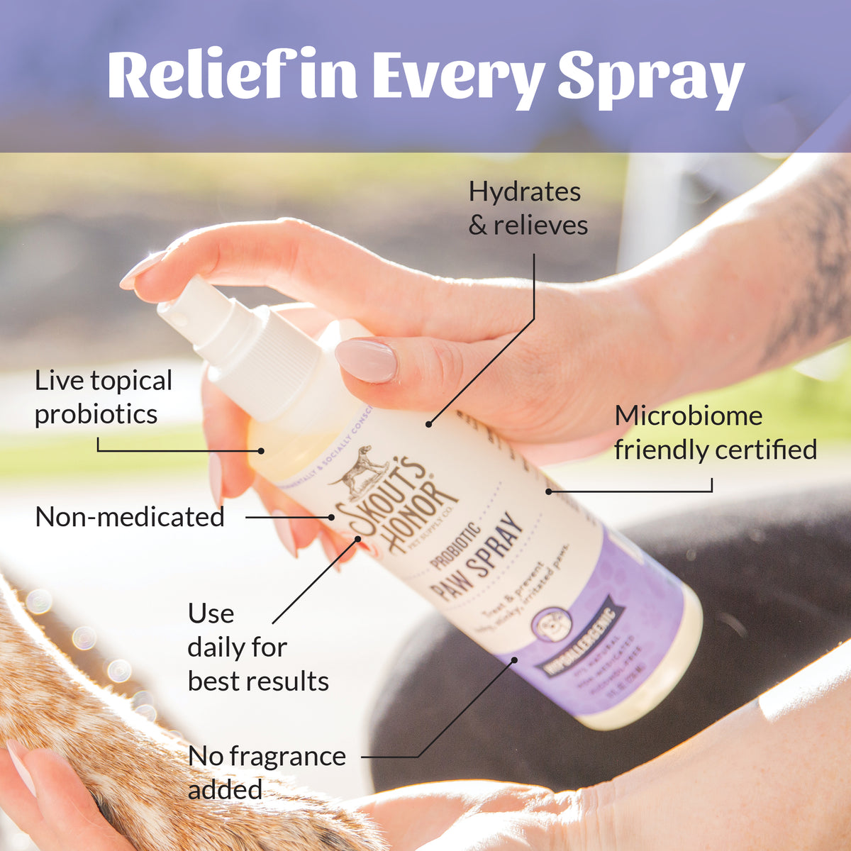 Skout's Honor Probiotic Paw Spray for Dogs & Cats 8 oz