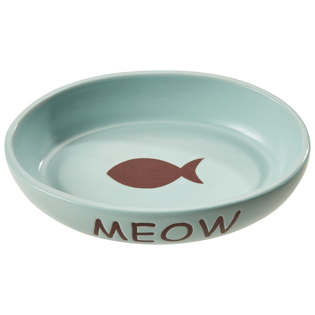 Spot Portofino Blue Oval Cat Dish 6 in