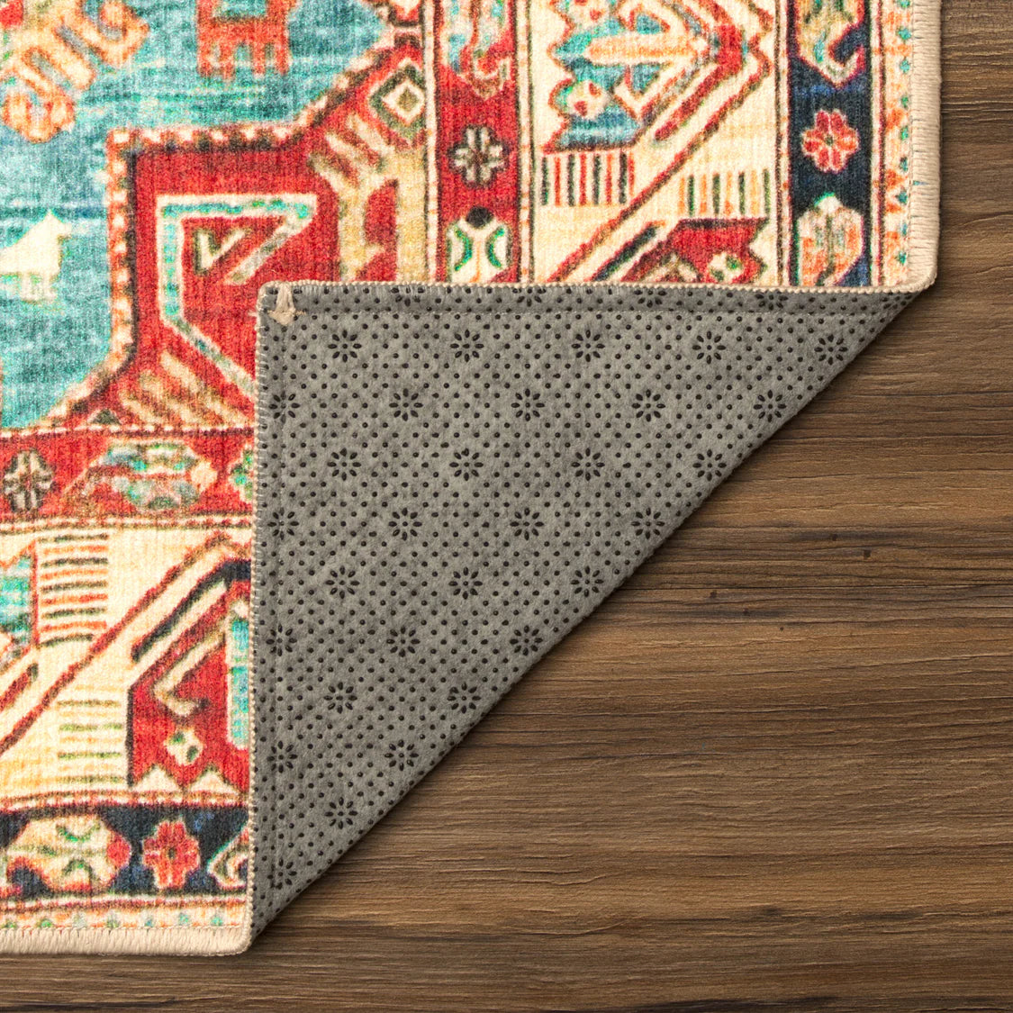 Crystal Art Gallery My Magic Carpet Washable Area Rug- Ottoman Turquoise 3 x 5 ft