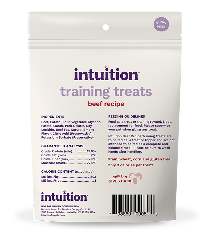 Intuition Beef Recipe Grain-Free Soft & Chewy Training Treats for Dogs