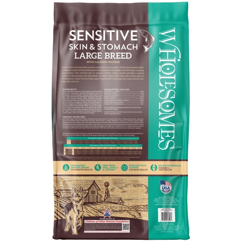 Wholesomes Sensitive Skin & Stomach Large Breed with Salmon Protein Dry Dog Food 30 lb