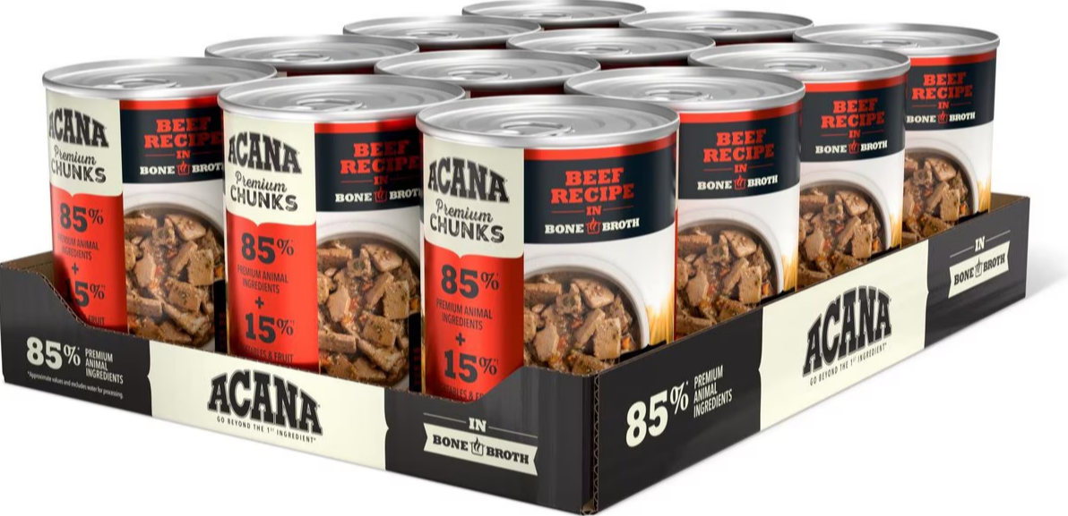 Acana Premium Chunks Beef Recipe In Bone Broth Wet Dog Food