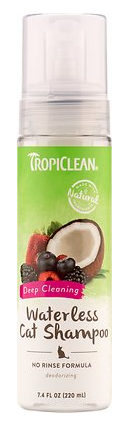 Tropiclean Deep Cleaning Waterless No-Rinse Shampoo For Dogs & Cats 7.4 oz