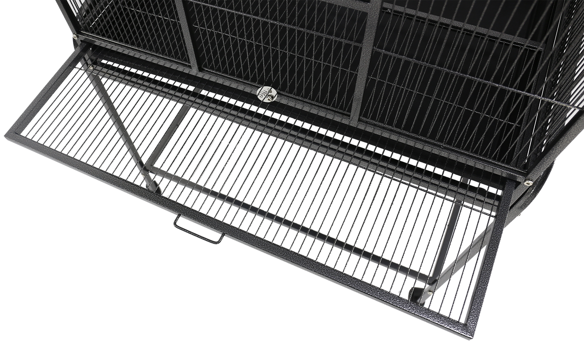 A&E Black Flight Bird Cage with Stand 31 x 20 x 62 in