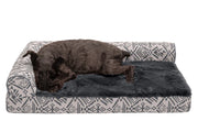 Furhaven Deluxe Chaise Lounge Dog Bed- Southwest Kilim