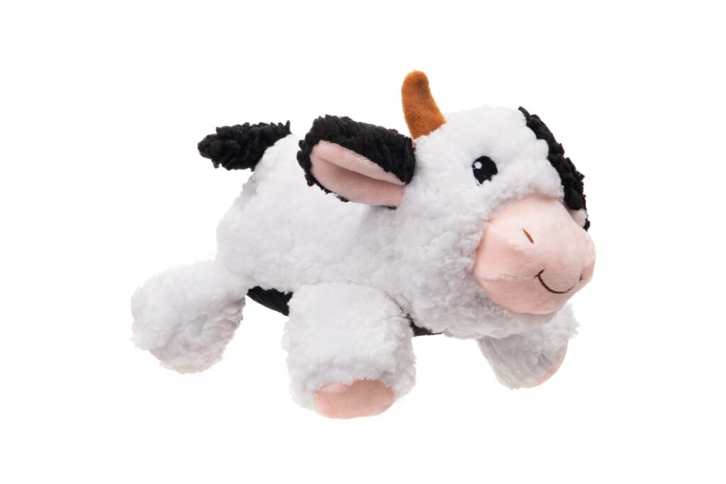 Growl Fuzzaroos Coco the Cow Plush Dog Toy 9 in
