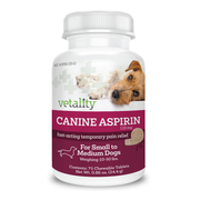 Vetality Canine Aspirin- Fast Acting Pain Relief for Dogs 10-50 lbs 75 ct