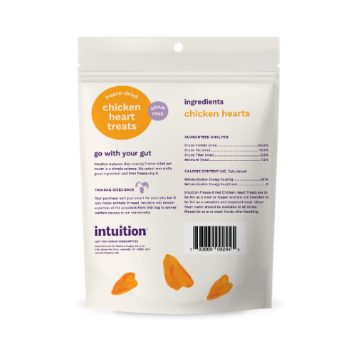 Intuition Freeze-Dried Chicken Hearts Dog Treats 4 oz