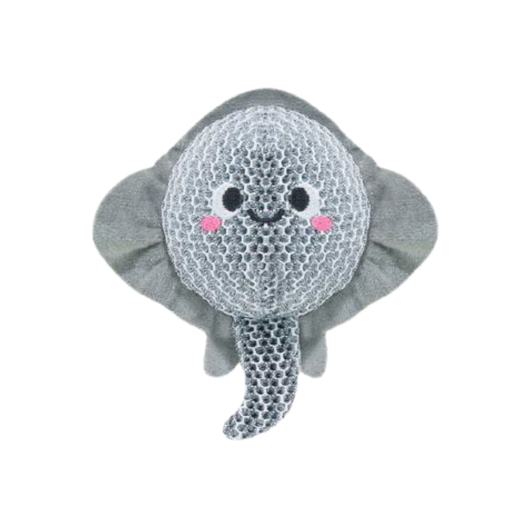 Hugsmart Summer Ocean Pals Plush Mesh Stingray Dog Toy 5.5 in