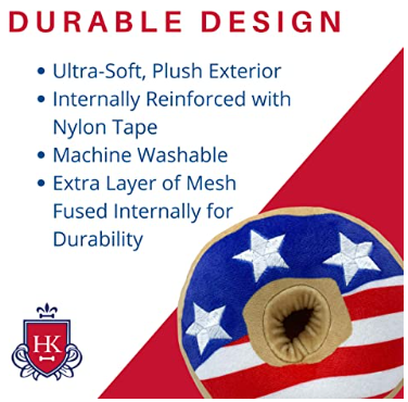 Huxley & Kent Patriotic Plush Donut Dog Toy