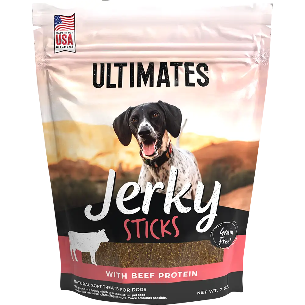 Ultimates Grain-Free Jerky Sticks with Beef Protein Soft Dog Treats 7 oz