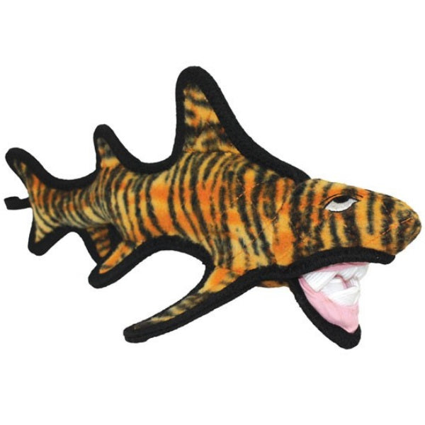 Tuffy's Ocean Creature Tiger Pattern Shark Dog Toy