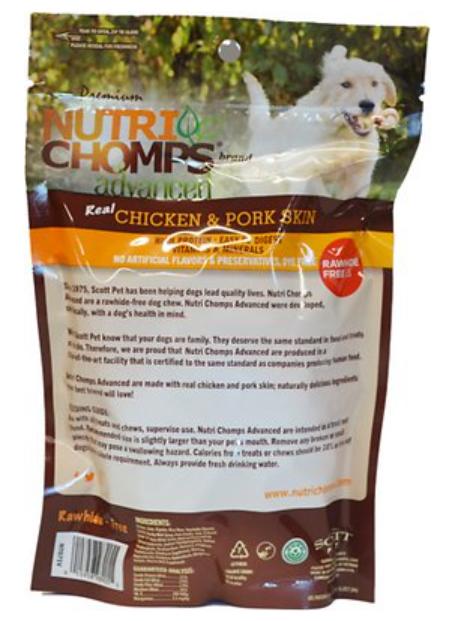 Scott Pet Nutri Chomps Advanced Real Chicken Rawhide-Free Twists Dog Treats 4 ct