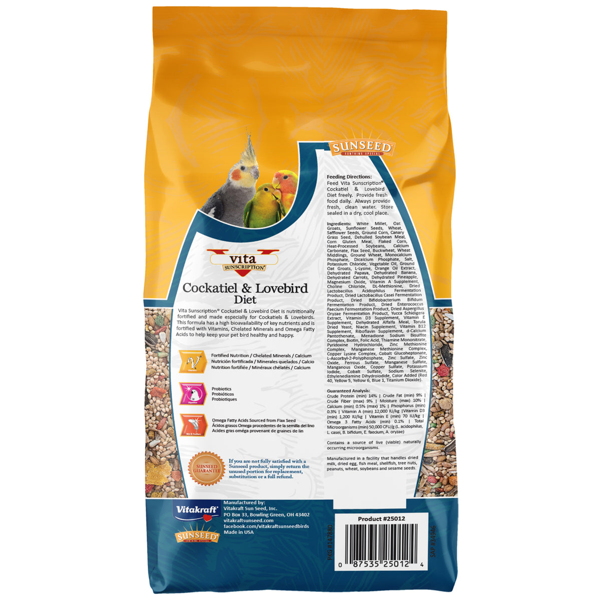 Sunseed Vita Cockatiel Diet