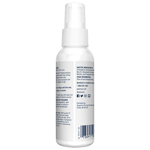 Petarmor Hydrocortisone Spray for Dogs & Cats 4 oz