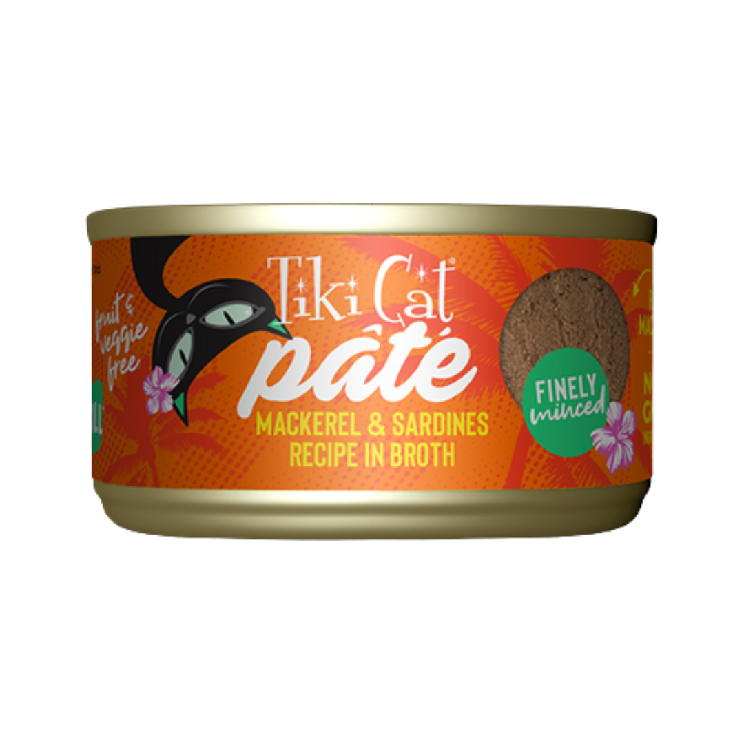 Tiki Cat Grill Pate Mackerel & Sardines Recipe in Broth Canned Cat Food