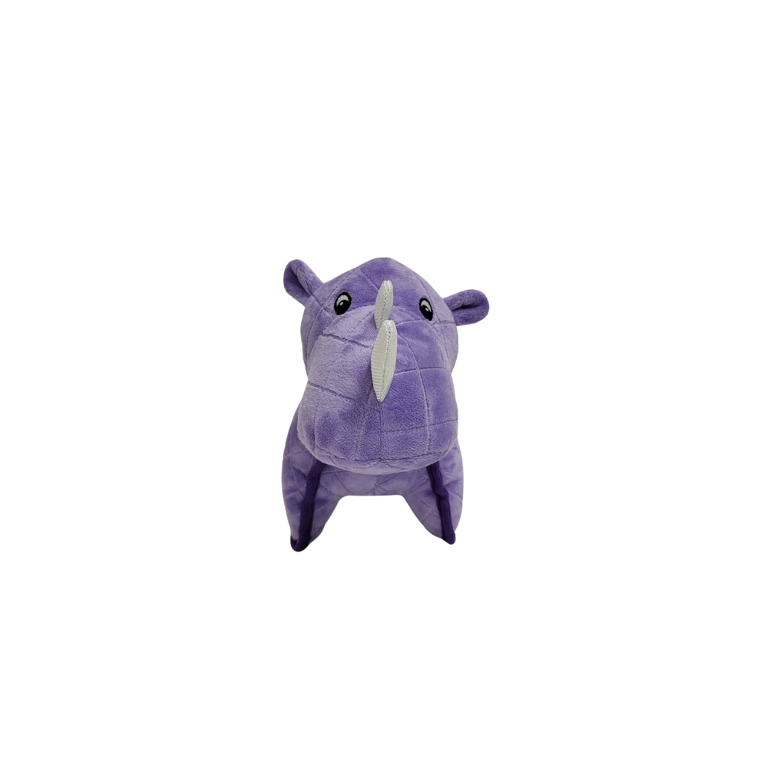 Pet Obsession Ruff N Roll Durable Plush Dog Toy- Rhino 12 in