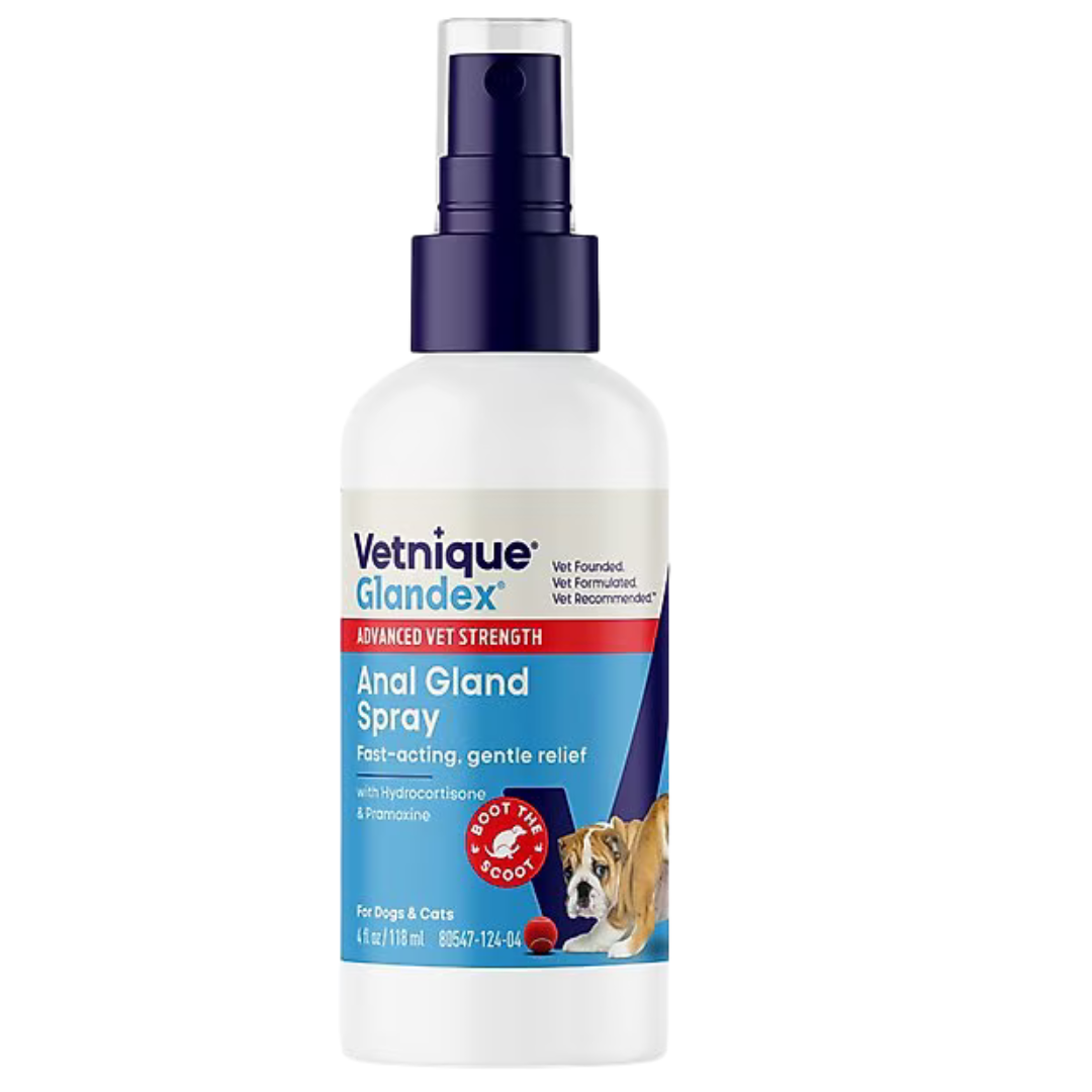Glandex Medicated Anal Gland Fast Acting in Pain Relieving Anti-Itch Dog & Cat Spray 4 oz