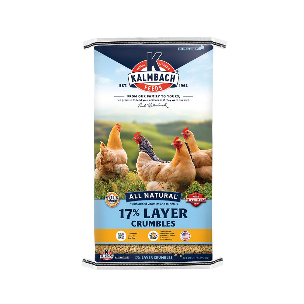 Kalmbach Feeds All Natural 17% Layer Crumbles Chicken Feed