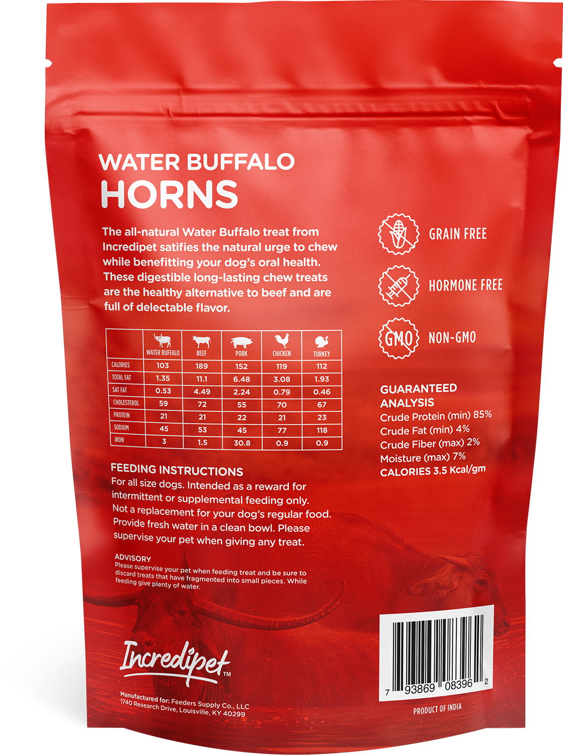 Incredipet Buffalo Horns Dog Chew 2 pk