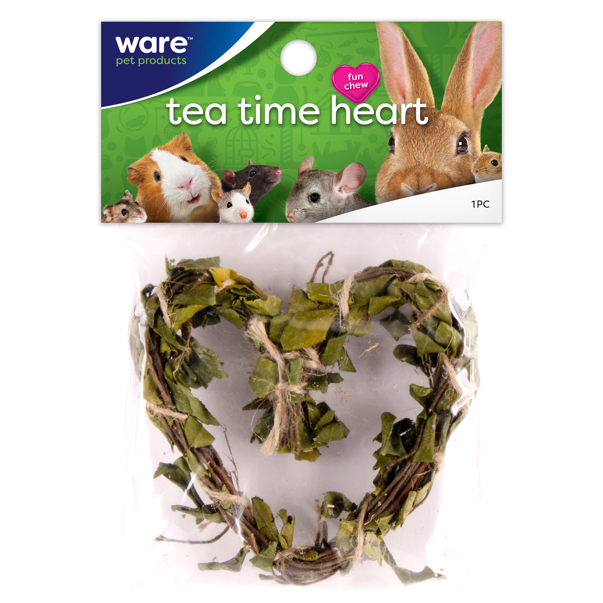 Ware Tea Time Heart Small Animal Chew Toy 4.5 in