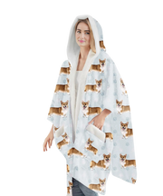 E & S Imports Welsh Corgi Snuggs Wraps Blanket Hoodie