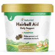Naturvet Hairball Aid Plus Pumpkin Cat Soft Chews Supplement 60 ct