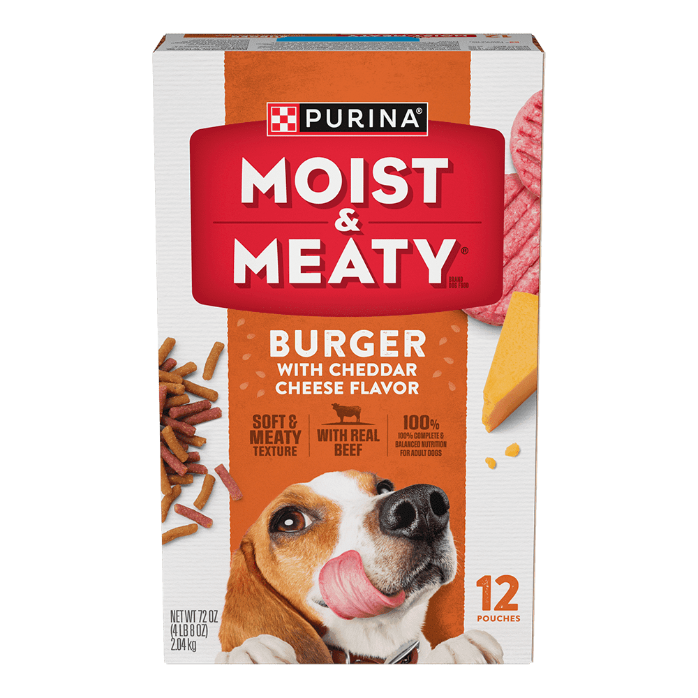 Purina Moist & Meaty Burger with Cheddar Cheese Soft Dog Food 12 pk