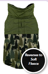 Spot Reversible Woodland Walkie Green Dog Coat