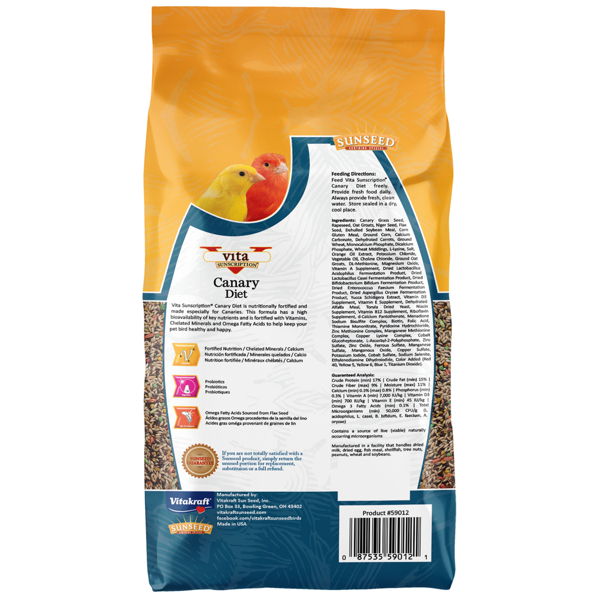 Sunseed Vita Canary Diet 2.5 lb