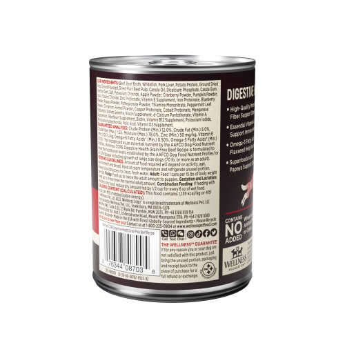 Wellness Core Digestive Health Beef Recipe Grain-Free Canned Dog Food