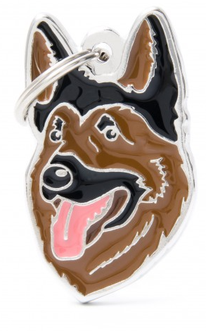 Myfamily Enamel German Shepherd Personalized Dog ID Tag