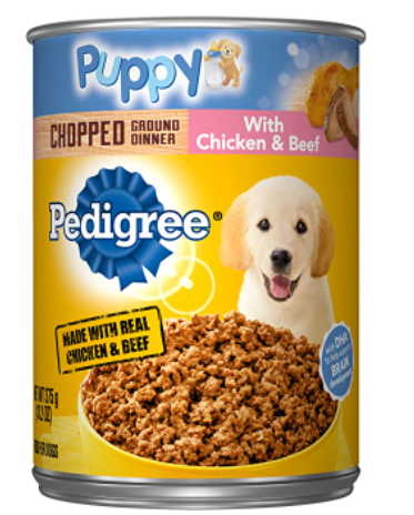 Pedigree Puppy Chopped Ground With Chicken & Beef Canned Dog Food