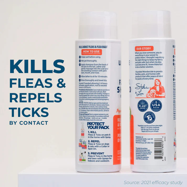 Wondercide Flea & Tick Shampoo for Dogs & Cats- Peppermint Scent
