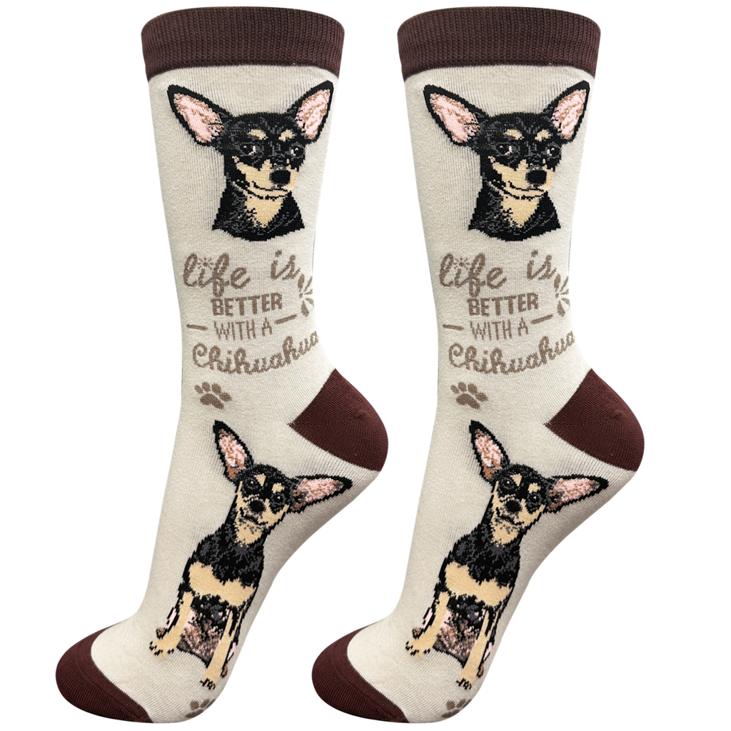 E & S Imports Life is Better With a Black Chichuahua Socks