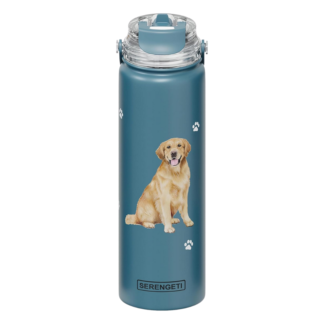 E & S Imports Serengeti Golden Retriever Stainless Steel Water Bottle 24 oz