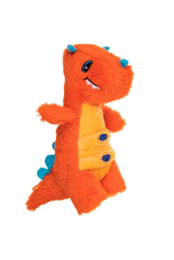 Growl Stomperz Tina the Triceratops Plush Dog Toy 10.5 in