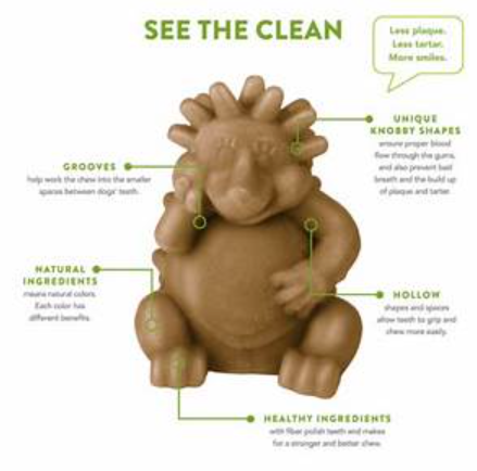 Whimzees Hedgehog Extra Large Dental Dog Treat each
