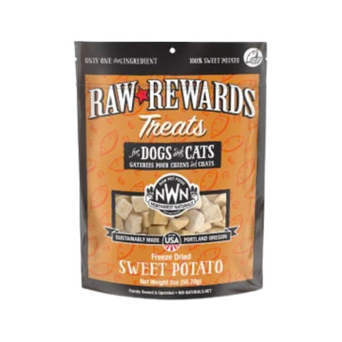Northwest Naturals Raw Rewards Treats Freeze Dried Sweet Potato for Dogs & Cats 2 oz