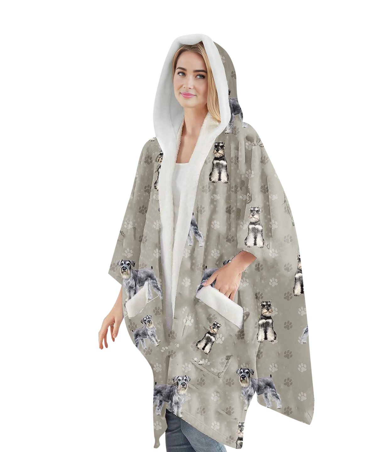 E & S Imports Schnauzer Snuggs Wraps Blanket Hoodie