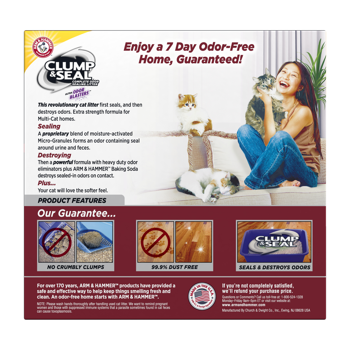 Arm & Hammer Clump & Seal Multi-Cat Clumping Clay Cat Litter