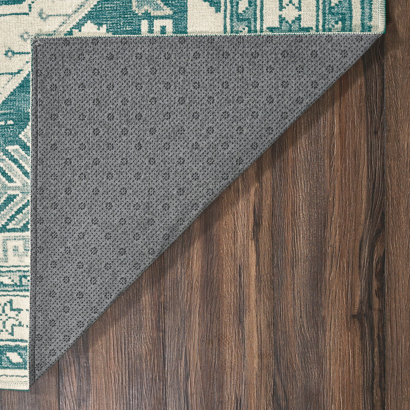 Crystal Art Gallery My Magic Carpet Washable Area Rug- Saraz Teal 3 x 5 ft