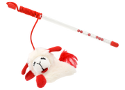 Multipet Lamb Chop Cat Wand with Refillable Cat Nip Toy 12 in