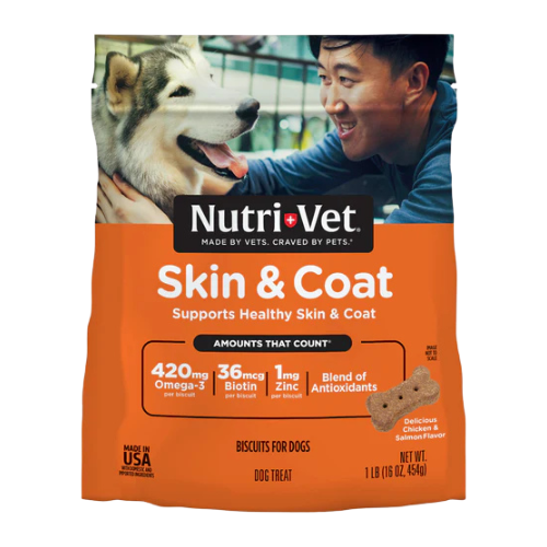 Nutri-vet Skin and Coat Functional Biscuits for Dogs 16 oz