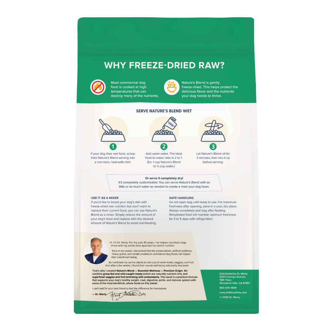 Dr. Marty Nature's Blend Essential Wellness Premium Origin Freeze-Dried Raw Dog Food 48 oz