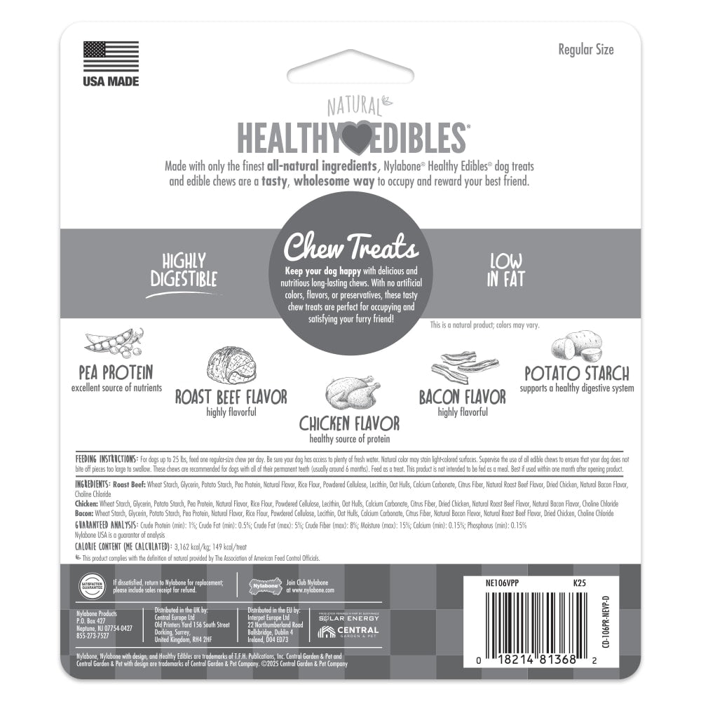 Nylabone Healthy Edibles All Natural Variety Pk Small Dog Chew Treats 3 pk