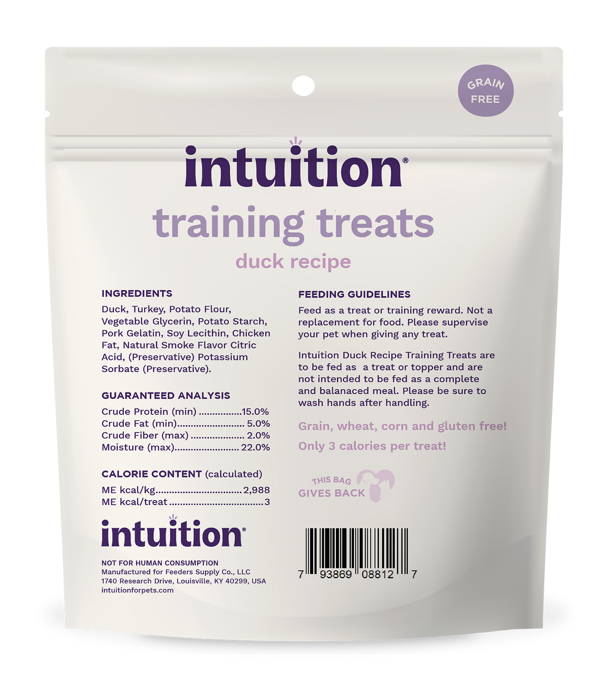 Intuition Duck Recipe Grain-Free Soft & Chewy Training Treats for Dogs